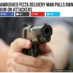 Zaatakowany dostawca pizzy uszedł z życiem dzięki posiadanej broni.